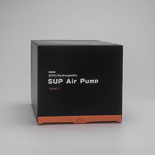 AIRBANK 20PSI Paddle Board Pump The Puffer Pro, Rechargeable SUP Pump, Dual Stage Auto Off Air Pump for Paddleboard, Kite, Tent, Mattress