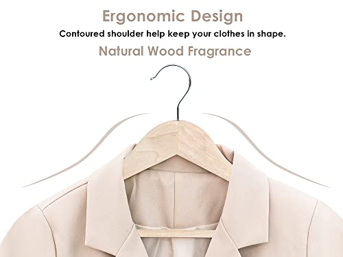 StorageWorks Coat Hanger, Lotus Wood Hanger, Wooden Clothes Hangers, Natural Wood Hangers for Shirts, Jackets, Pants, Coats, Suits, Sweaters, 10 Pack