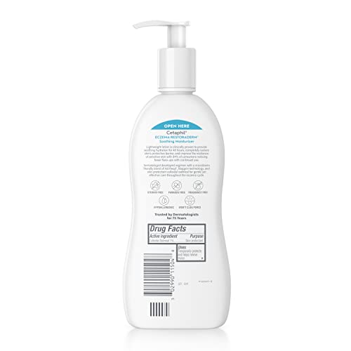 Cetaphil ECZEMA RESTORADERM Soothing Moisturizer For Eczema Prone Skin,10 fl oz, Fewer Symptom Flare-Ups,48 Hour Hydration, 1% Skin Protectant Colloidal Oatmeal, Steroid Free