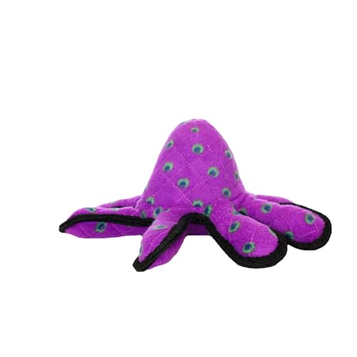 World's Tuffest Soft Dog Toy - Ocean Creature Small Octopus - Squeakers - Multiple Layers. Made Durable, Strong & Tough. Interactive Play (Tug, Toss & Fetch). Machine Washable & Floats