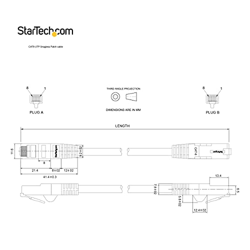 StarTech.com 9ft CAT6 Ethernet Cable - Purple CAT 6 Gigabit Ethernet Wire -650MHz 100W PoE RJ45 UTP Network/Patch Cord Snagless w/Strain Relief Fluke Tested/Wiring is UL Certified/TIA (N6PATCH9PL)