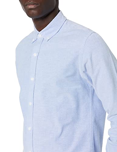 Amazon Essentials Men's Regular-Fit Long Sleeve Oxford Shirt, Blue, X-Small