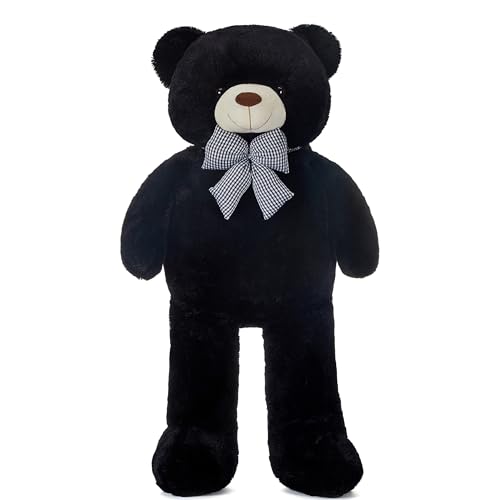 IKASA Giant Teddy Bear Stuffed Animal Plush Toy,47" Large Cute Jumbo Soft Toys,Huge Big Fluffy Fat Plushie,Gifts for Kid Girl (Black, 47 inches)
