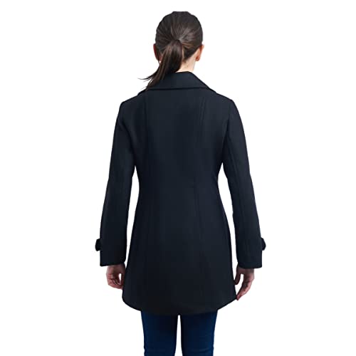 Anne Klein womens Classic Double-breasted Pea Coat, Black, X-Small US