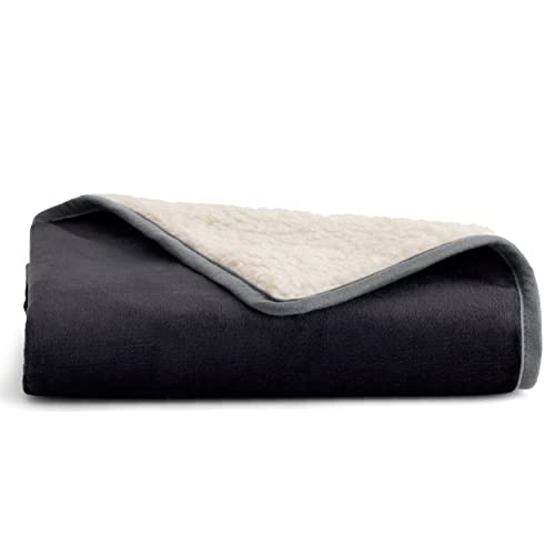 Bedsure Waterproof Dog Blankets for Large Dogs - Large Cat Blanket Washable for Couch Protection, Sherpa Fleece Puppy Blanket, Soft Plush Reversible Throw Furniture Protector, 40"X50", Navy