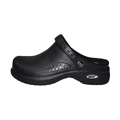 Natural Uniforms Ultralite Women's Clogs with Strap (Size 6, Black)