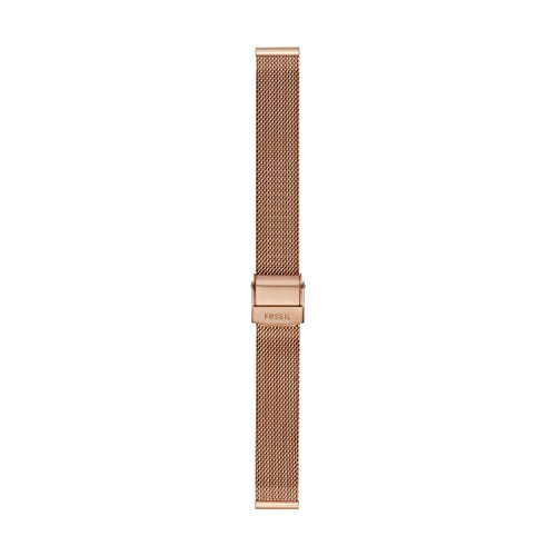 Fossil Women's 12mm Stainless Steel Mesh Interchangeable Watch Band Strap, Color: Rose Gold Mesh (Model: S121026)