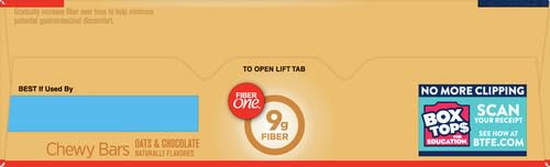 Fiber One Chewy Bars, Oats & Chocolate, Fiber Snacks, 14.1 oz, 10 ct