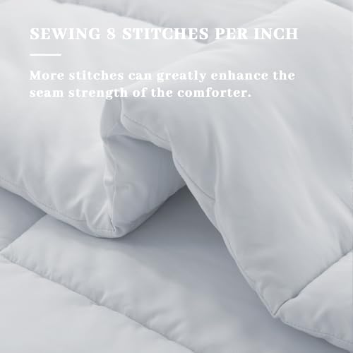 SunStyle Home Queen Comforter - Ivory Down Alternative Bedding Comforters Queen Size, All Season Duvet Insert, Lightweight Bed Comforter Soft Full Queen Size(90"x90"), Only Comforter