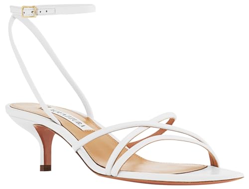 Aquazzura Roy Sandal 50, White, 8