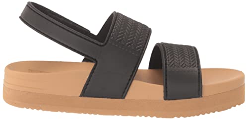 Reef Kids Girls Sandals, Little Water Vista, Black/Tan, 12