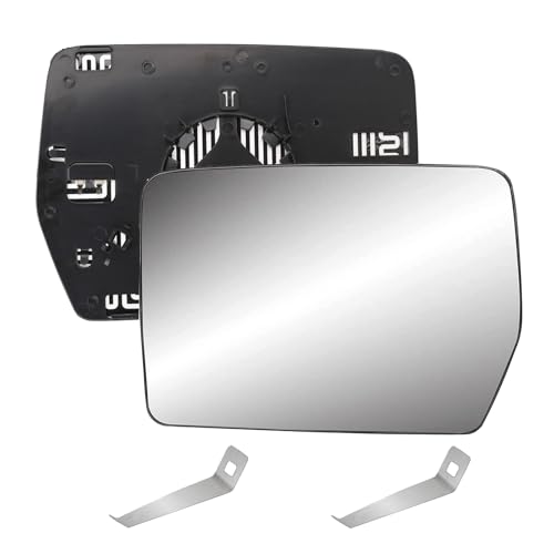 Driver Left Side Heated Mirror Glass Compatible with 2004-2014 Ford F150 - Exterior Side Rearview Convex Mirror w/backing Holder - Replace# 4L3Z-17K707-DB