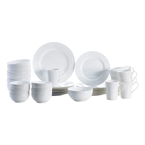 Mikasa Delray 40-Piece Bone China Dinnerware Set + Mikasa Bravo 65-Piece Stainless Steel Flatware Set