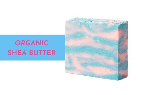 Cotton Candy Scented Bar Soap - Infused with Organic Shea Butter - USA Made with Natural Oils & Sustainable Ingredients - Handmade, Moisturizing, Vegan, Gentle for All Skin Types - Cruelty Free - 5 oz