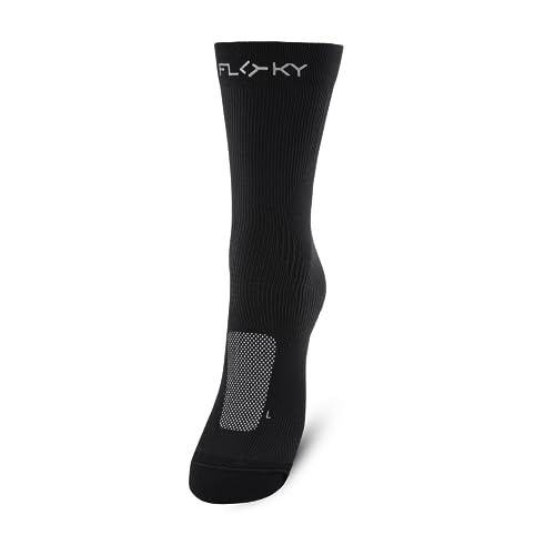 Storelli Run Up Socks by Floky, Biomechanical Socks for Running, Improve Performance, Protect Against Injuries, Speed up Recovery, Mens & Womens Running Socks, Medium Length, Black, Small