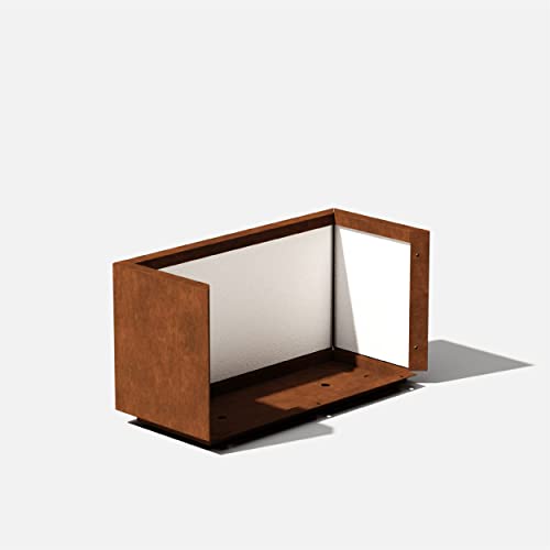 Veradek Corten Steel Series Long Box Planter - Large Rectangular Corten Steel Planter | Naturally Rusting Steel for All-Weather Use | Modern Rustic Décor for Flowers, Tall Plants, Shrubs