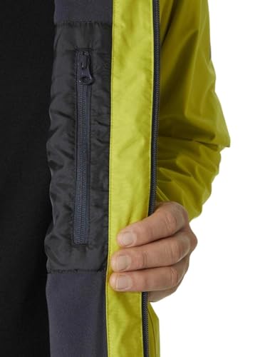 Helly Hansen Men's Crew Hooded Midlayer Fleece Lined Waterproof Raincoat Jacket, 853 Grey Fog, XX-Large