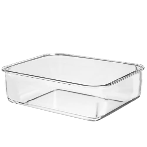 4800 ML / 163 oz / 21 Cup LARGE Glass Food Storage Container with Airtight Locking Lid. Ideal Storing food, Vegetables, Fruits. Baking Casserole, Lasagna, Roasting Turkey, Chicken BPA Free Oven Safe