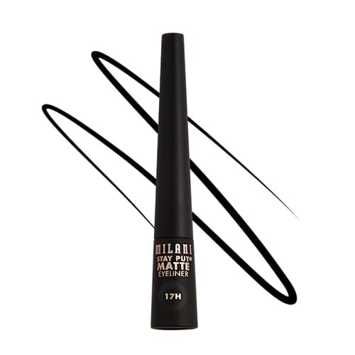 Milani Stay Put Matte 17HR Liquid Eyeliner - Black Matte (0.09 Fl. Oz.) Vegan, Cruelty-Free Liquid Eyeliner - Line & Define Eyes with High Pigment Shades for Long-Lasting Wear