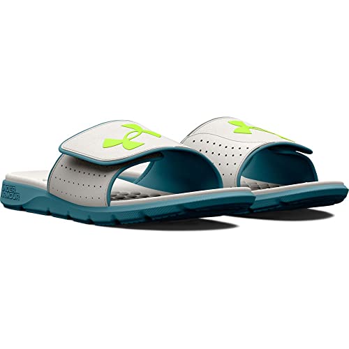 Under Armour Men's Ignite Pro Slide, (103) Pitch Gray/White/Orange Blast, 17, US