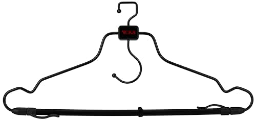 TUMI - 2-Piece Hangers Set - Travel Clothes Hanger for Suit, Coat & Trousers - Space Saving Garment Bag Hangers w/ Hooks - Black