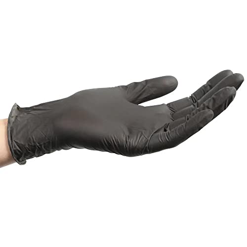 ForPro Professional Collection Disposable Nitrile Gloves, Chemical Resistant, Powder-Free, Latex-Free, Non-Sterile, Food Safe, 4 Mil, Black, Medium, 1000-Count