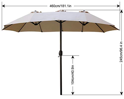 ABCCANOPY 15FT Double-Sided Aluminum Table Patio Umbrella Garden Large Umbrella,Swimming Pool 12+Colors,Burgundy