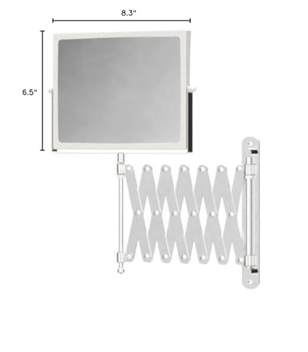 JERDON Two-Sided Swivel Wall Mount Mirror - Vanity Mirror with 5X Magnification & 30 inch Wall Extension - Model J2020C