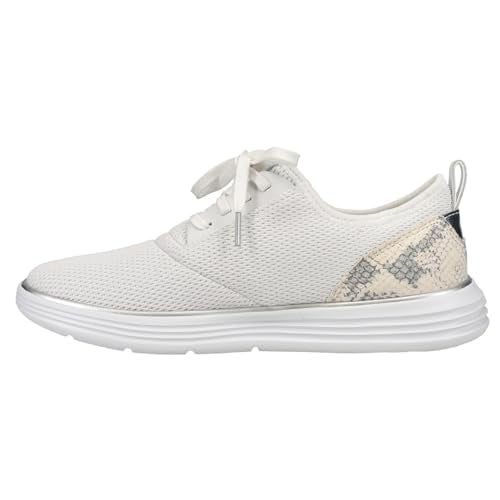 Cole Haan Women's GRANDSPORT Journey Sneaker, Optic White Knit/Chalk Python Print Leather, 5