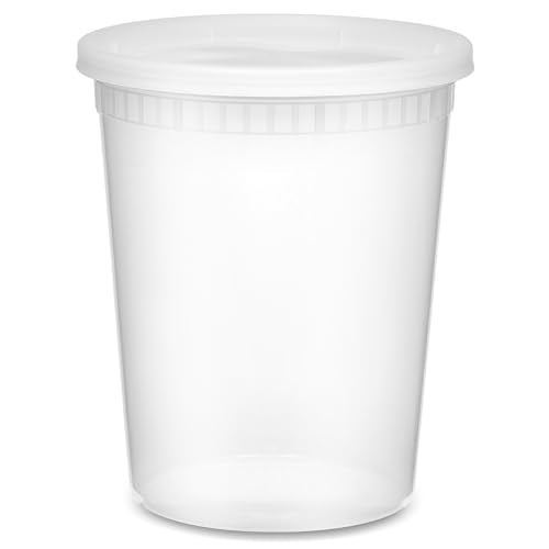 JoyServe 32 Oz Deli Food Containers with Lids - (36 Sets) Quart Size Airtight Food Storage Takeout Meal Prep Containers To Go with 36 Lids, BPA-Free, Dishwasher, Microwave Safe