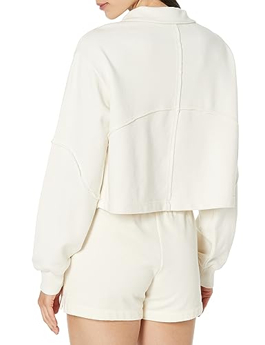 Sweaty Betty Women's REVIVE LOUNGE HALF ZIP PULLOVER SWEATSHIRT Lily White