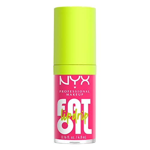 NYX PROFESSIONAL MAKEUP Fat Oil Lip Drip, Moisturizing, Shiny and Vegan Tinted Lip Gloss - Missed Call (Sheer Pink)