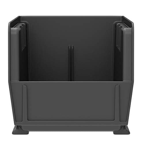 Akro-Mils 30230 AkroBins Plastic Hanging Stackable Storage Organizer Bin, 11-Inch x 5-Inch x 5-Inch, Black, 12-Pack