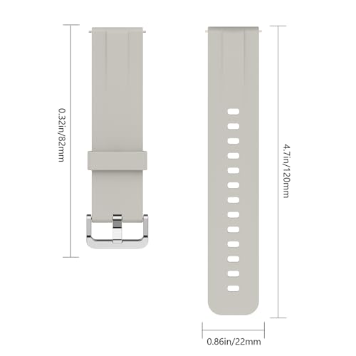 Hikwel Watch Strap, 22mm Watch Bands for Men, Soft Silicone Watch Wristband, Quick Release Smart Watch Bands for Men Women, Sport Replacement Watchbands, Adjustable Watch Band, Beige