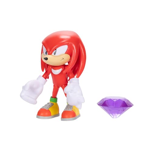 Sonic the Hedgehog 4-inch Knuckles Action Figure with Purple Chaos Emerald Accessory. Ages 3+ (Officially Licensed by Sega)