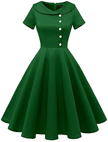 Wedtrend Navy Church Dress Spring 50's Style Work Casual Dresses for Women Vintage 50s Costumes for Women Cap Sleeve Knee Length Dress Prom Dress Vintage Cocktail Dresses WTP20007NavyS
