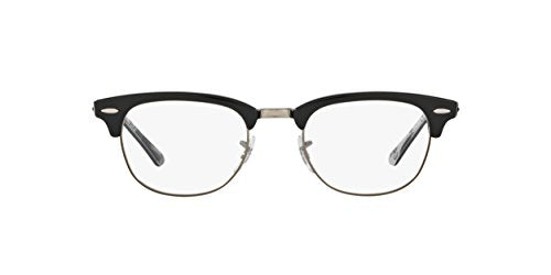 Ray-Ban RX5154 Clubmaster Square Prescription Eyewear Frames, Matte Black/Demo Lens, 53 mm