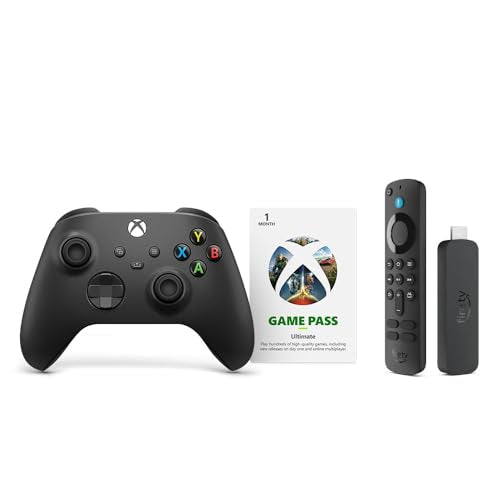 Amazon Fire TV Stick 4K with Carbon Black Xbox Core Wireless Controller Bundle + Free Month of Game Pass for New Members