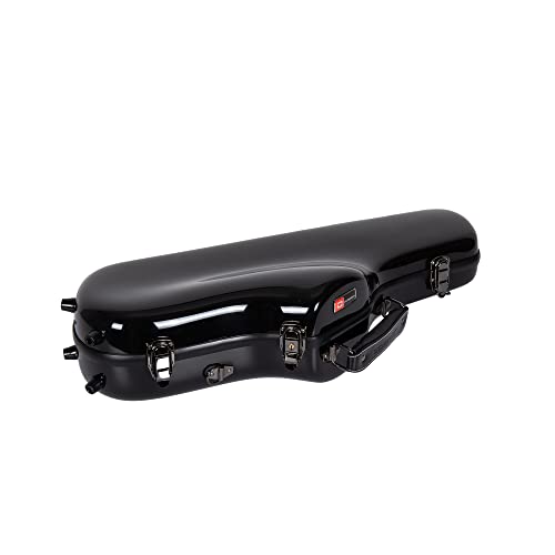 Crossrock Fiberglass Alto Saxophone Case - Includes Accessory Pocket, Removable Shoulder Straps, TSA Lock - Black (CRF1020ASBK)