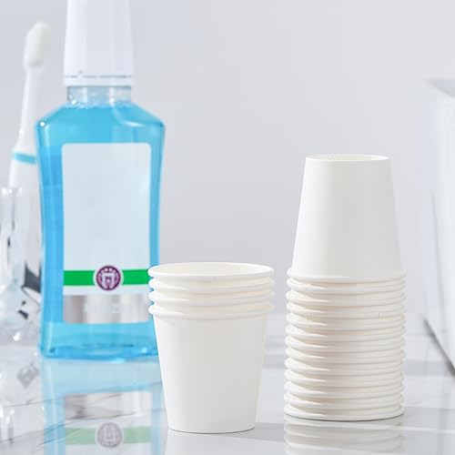 SIUQ 1200 Pack 3 oz Paper Cups, Small Disposable Bathroom Mouthwash Cups, Espresso Cups,Mini White Paper Cups 3 Ounce for Parties, Bathroom, Picnics, Travel and Events