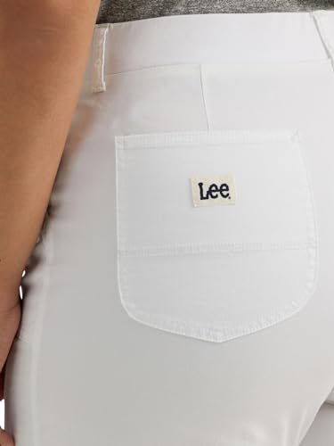 Lee Women's Plus Size Ultra Lux Comfort with Flex-to-Go Utility Bermuda Short, Bright White