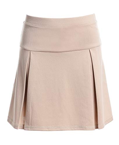 Nautica Girls' Little School Uniform Sensory-Friendly Performance Pleated Scooter, Khaki, 4