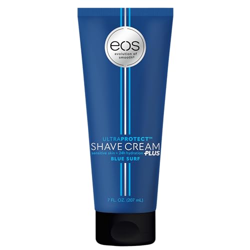 eos UltraProtect Men’s Shave Cream- Blue Surf, 24-Hour Hydration, Non-Foaming Formula, 7 fl oz