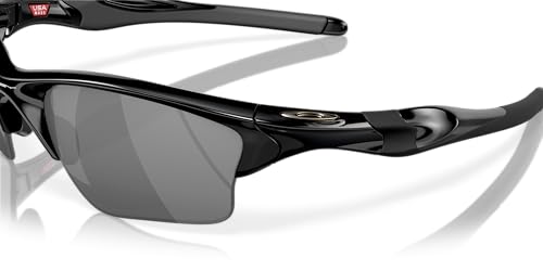 Oakley Men's OO9154 Half Jacket 2.0 XL Rectangular Sunglasses, Polished Black/Black Iridium, 62 mm + 1