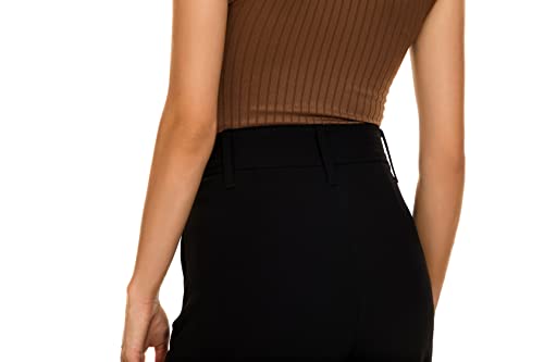 NuNu Yong Women's Casual High Waisted Wide Leg Dress Pants with Pockets and Belt X-Large-Petite Red Plum