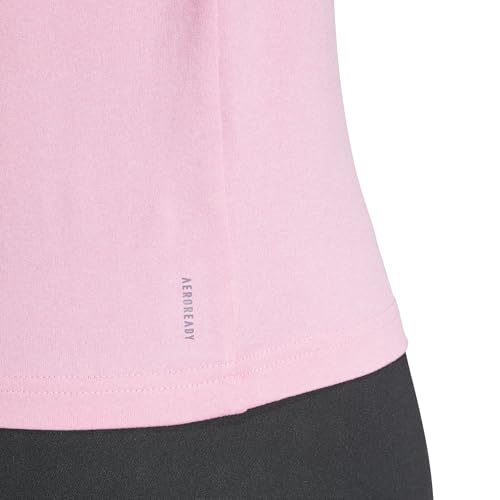 adidas Women's Train Essentials 3-Stripes T-Shirt, Bliss Pink/White, XX-Large