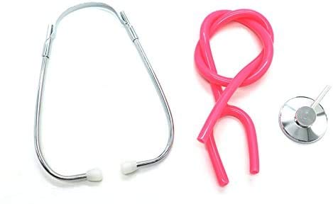 EDOBLUE Single Head Stethoscope, Real Working Stethoscope for Kids Role Play, Pink