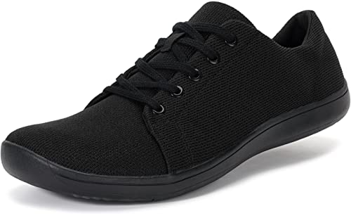 WHITIN Women's Minimalist Barefoot Shoes Wide Width Toe Box Size 6 Low Zero Drop Sole Flat Running Casual Athletic Fashion Sneakers Ladies All Black 36