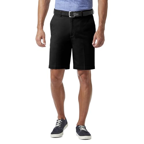 Haggar Men's Classic Plain-Front Short, Navy-Flat, 32