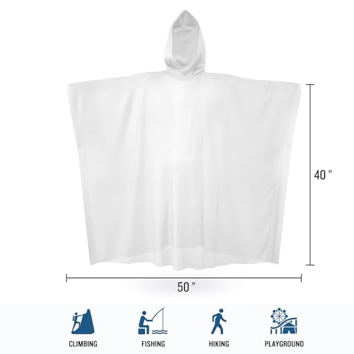 SaphiRose Disposable Rain Ponchos Emergency Clear Poncho